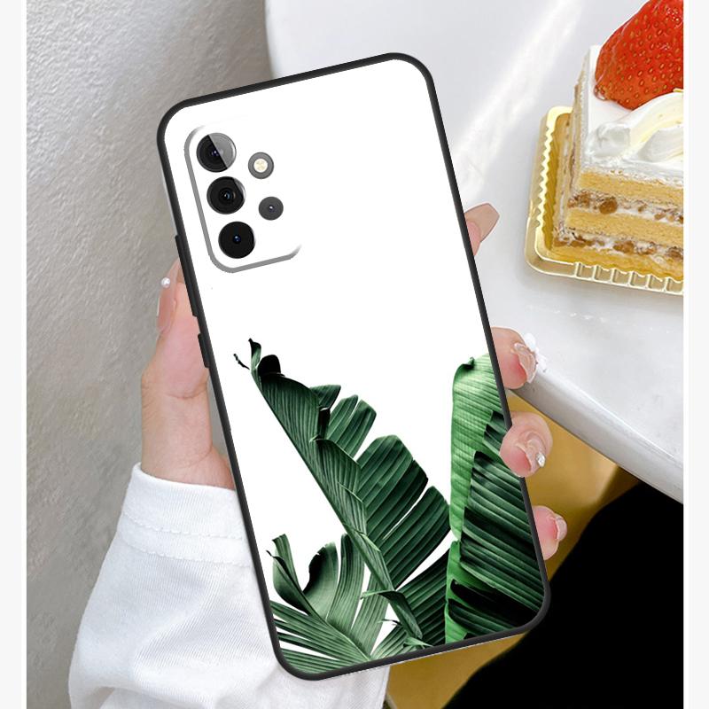 Чехол с банановыми листьями для Samsung Galaxy A15 A25 A35 A55 A51 A71 A12 A32 A52 A13 A33 A53 A14 A34 A54