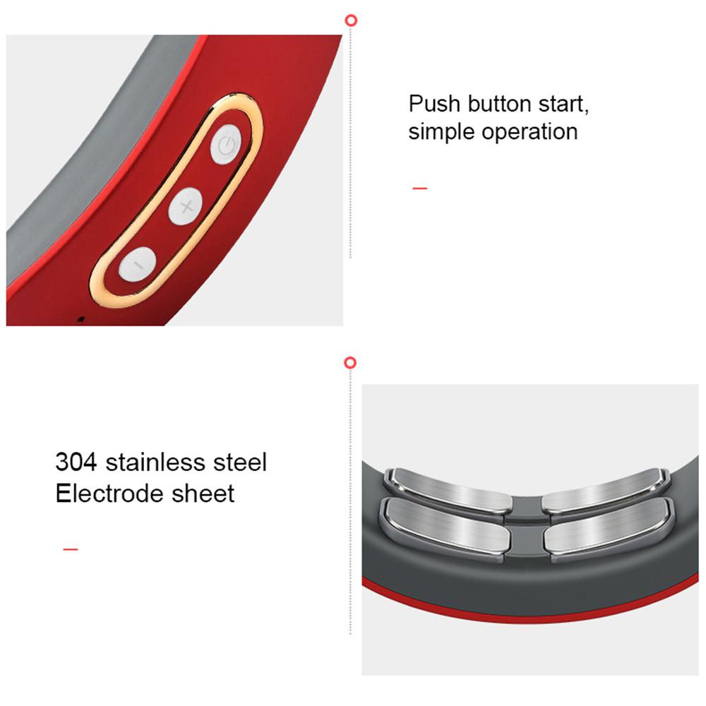 Электрический массажер для шеи Интеллектуальный массажер с импульсным инфракрасным теплом EMS Устройство для вытяжения шейного отдела позвоночника Расслабление шеи Облегчение боли