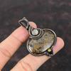 Подвеска из бронзита, обернутая медной проволокой, ручная работа, медные украшения, радужный лунный камень, подвеска для женщин, драгоценный камень, подарок для матери