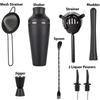 8Pcs Matte Black Cocktail Shaker Set Wine Martini Drink Mixer Barware Tools Bartending Equipment Bartender Kit for Home Bar