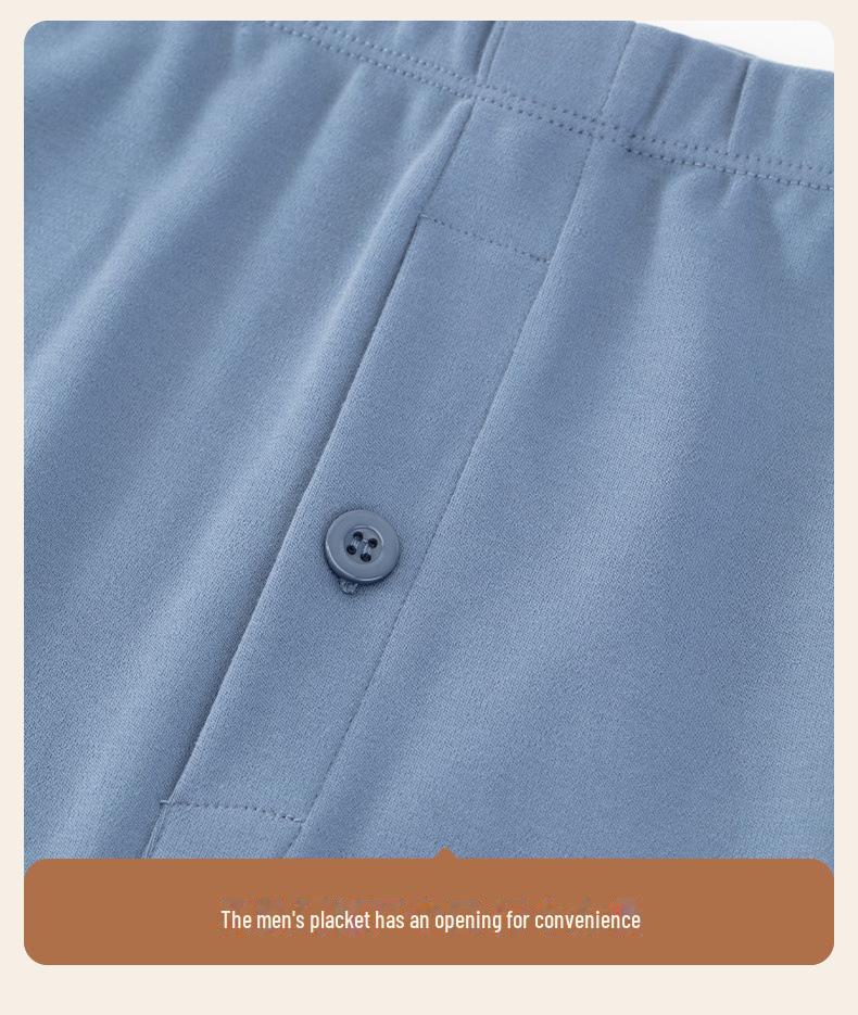 Комплект термобелья унисекс 250 г: Плотный, круглый вырез, начесанный чистый хлопок для осеннего тепла