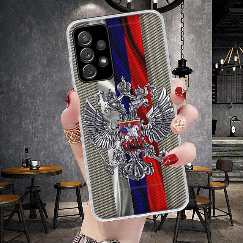 Russia Russian Flags Emblem Soft Phone Case For Samsung Galaxy A13 A14 A15 A16 A17 A53 A54 A55 A56 A57 A33 A34 A35 A36 A37 A23 A