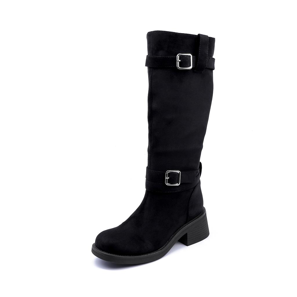 Зимние новые рыцарские сапоги модные сапоги-чулки интернет-знаменитости с длинным голенищем до колена на толстой подошве женские универсальные повседневные