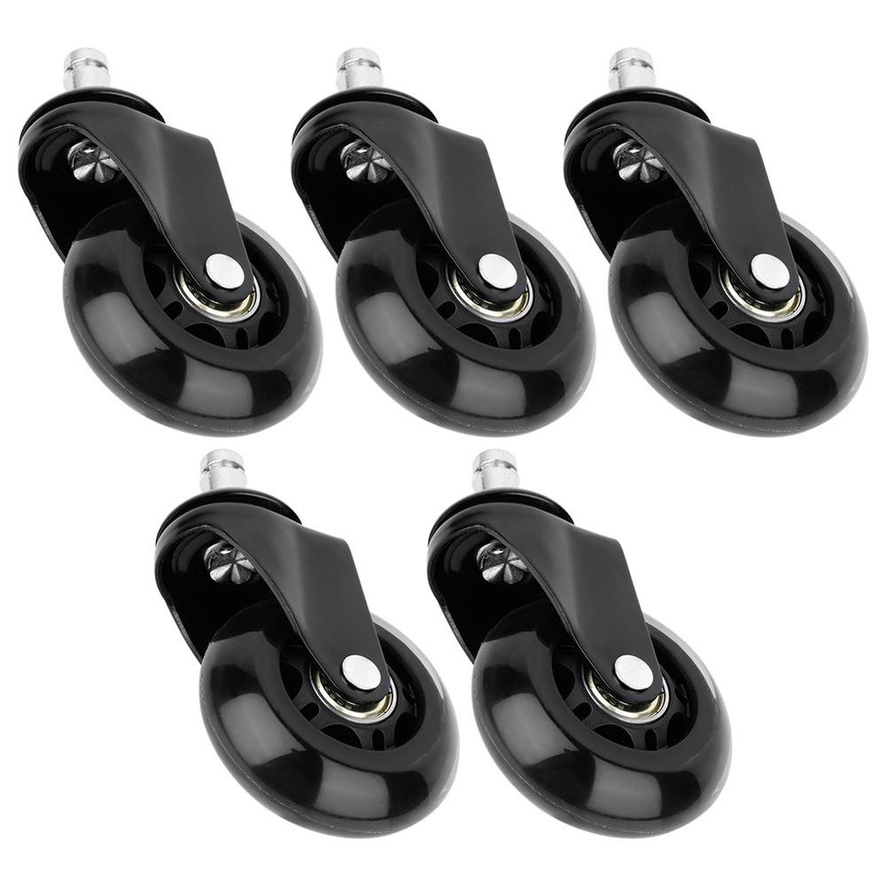 5x Silicone Rubber Swivel Office Chair Casters 11mm