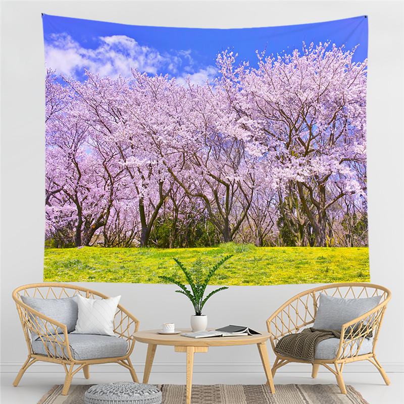 Красивый красный принт большого дерева, настенный гобелен с вишневым цветом, настенный гобелен в стиле бохо, настенный гобелен с мандалой, декоративный гобелен