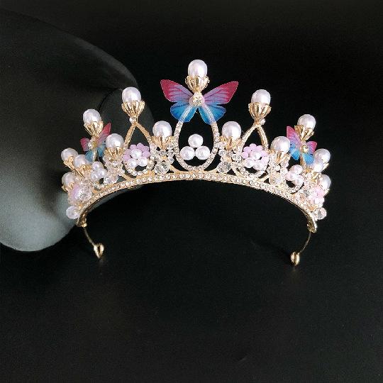 Детская Корона Девочка Хрустальная Корона Головной Убор Корейский Стиль Феи Принцессы Темперамент Аксессуары для Платья Корона Аксессуары для Волос