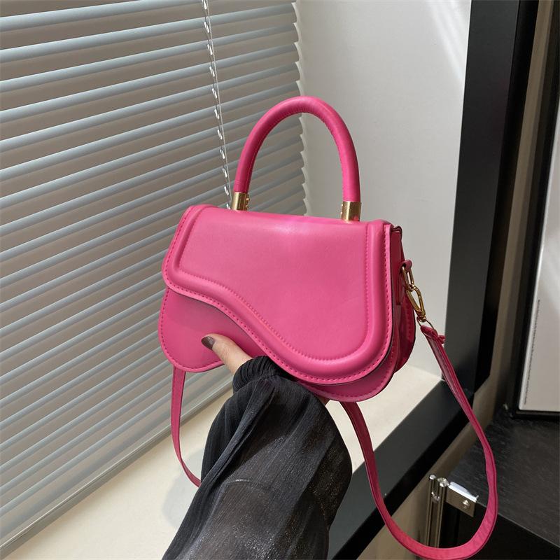 Solid Color Texture Simple and Fashionable Personality Corrugated Bag Cover Summer New Korean Version One-shoulder Crossbody Handheld Small Square Bag