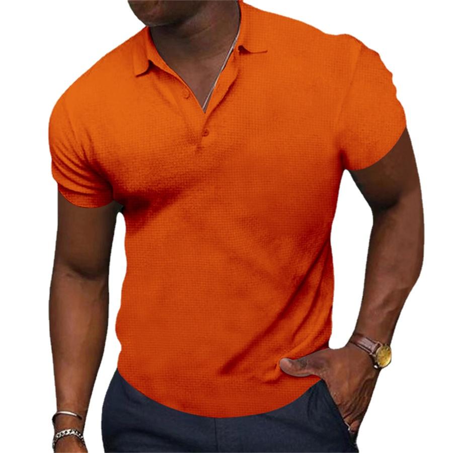 Мужская деловая верхняя одежда, летняя эластичная рубашка поло с короткими рукавами, мужская футболка Slim Fit