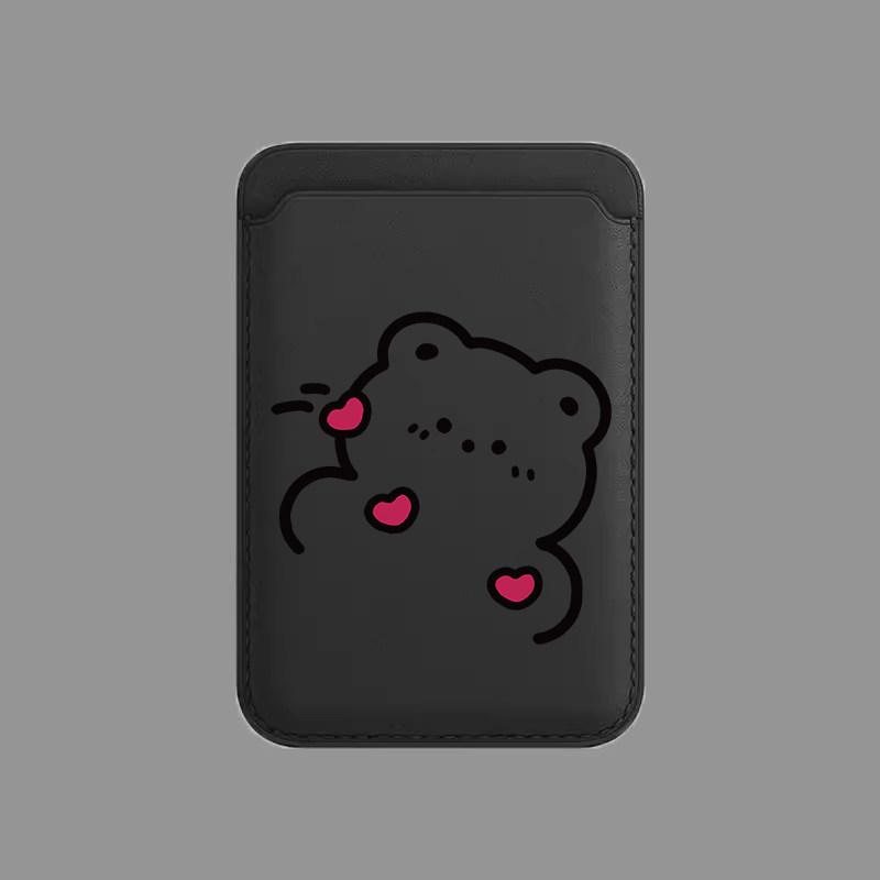 Милый Мишка Забота Сердце Магнитный Кожаный Кошелек Для iPhone 17 16 15 14 13 12 Pro Max Для Samsung S25 S24 S23 Ultra Сумка для Карт Чехол