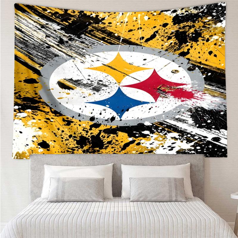 Pittsburgh Steelers Logo Art Tapestry Hanging for Bedroom,Livingroom, Playroom,Decor Art Room Wall Tapestry Holiday and Birthday Gifts
