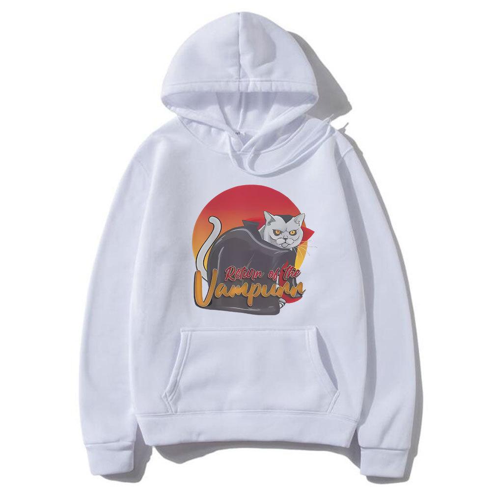 The Return of Vampurr Cat Funny Meme Hoodie Male Casual Autumn Winter Fleece Streetwear