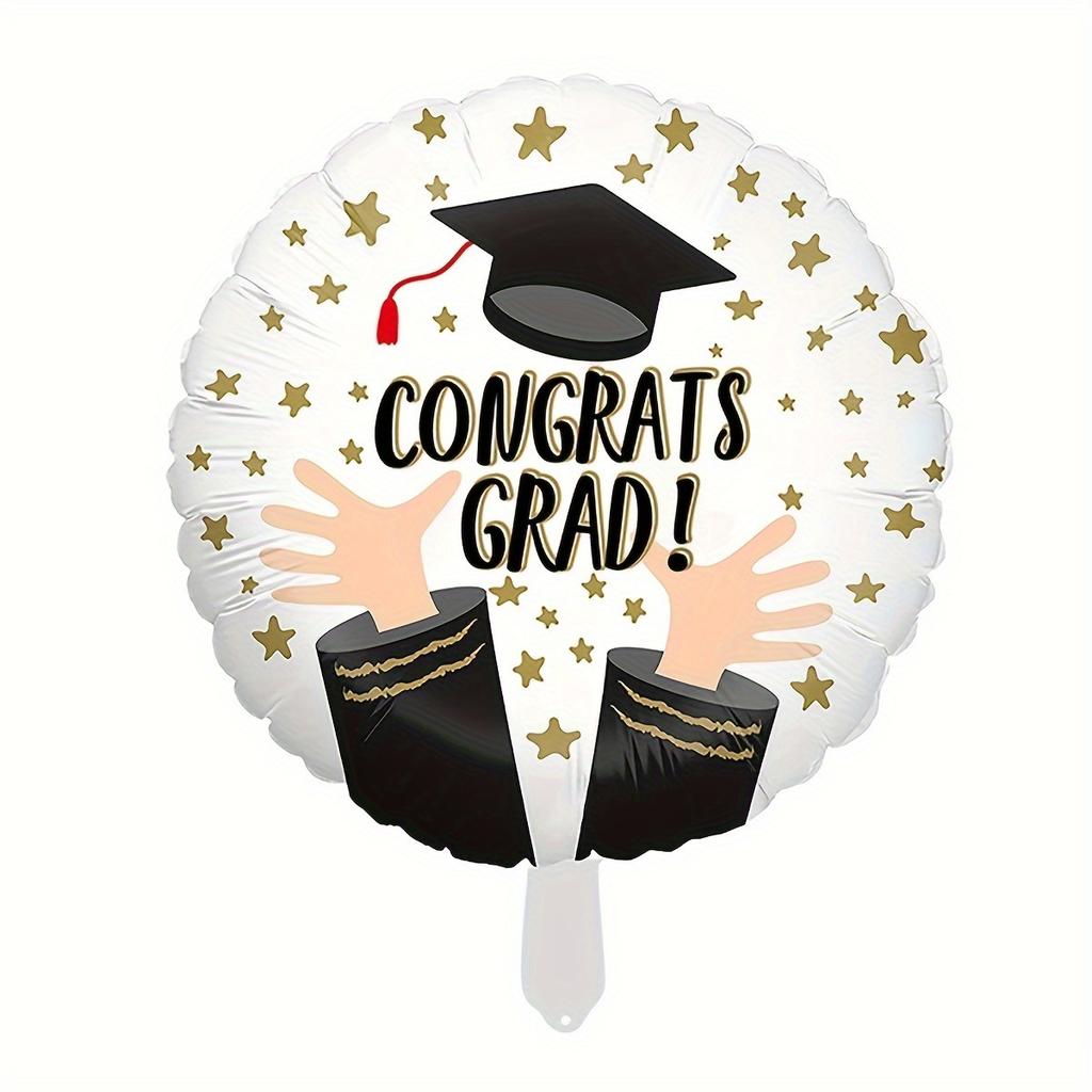10 случайных воздушных шаров для выпускного вечера и круглых шаров из алюминиевой фольги для дней рождения, выпускных церемоний и школьных годовщин