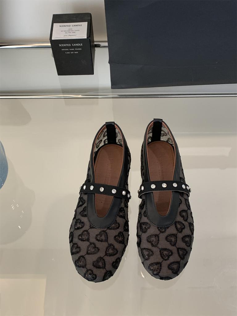 Модная женская обувь 2025 Лето Новинка Сетчатая дышащая Металлическая отделка Балетки Удобная мягкая подошва Круглый носок Модные туфли Мэри Джейн