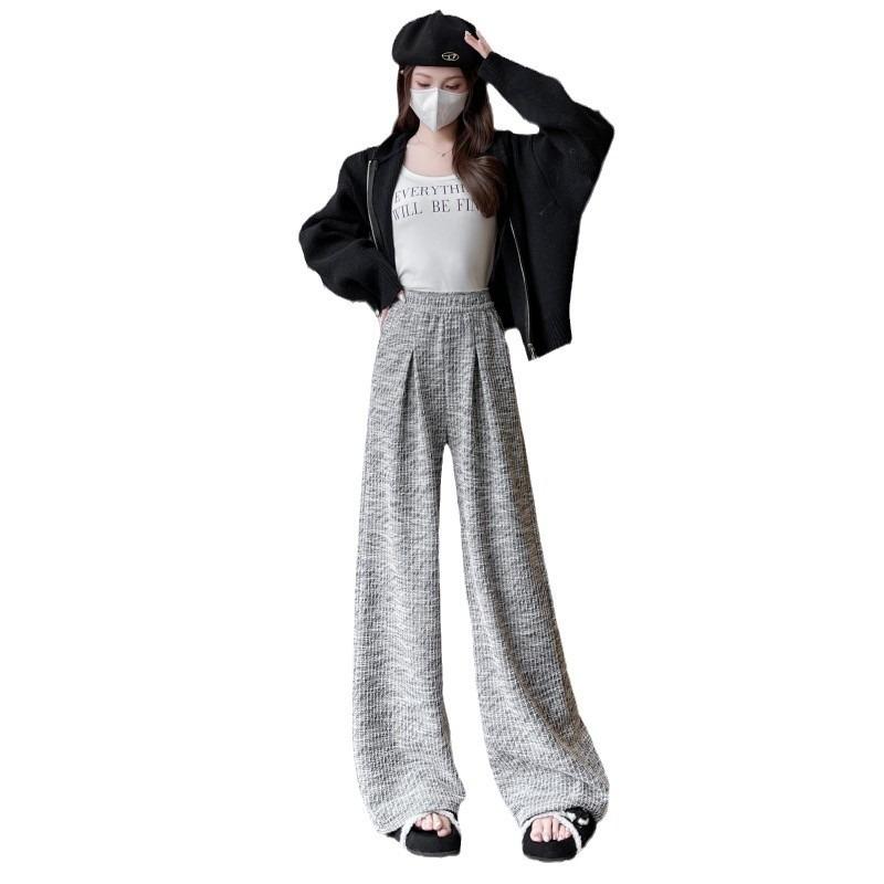 Gray Lazy Wind Wide-leg Pants Women's Spring and Summer New Casual Straight Loose Small Sweatpants