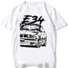 Oversized Tshirt Retro  EUDM - E34 M5 Tshirts Old  E30 M3 Classic Car T-Shirt Boy Casual Tops White Graphic Tshirt