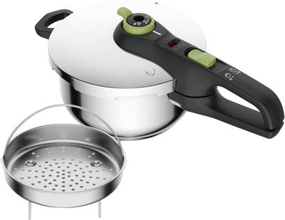 Скороварка Tefal IH для одной руки, 10 лет, нержавеющая сталь, 3,2 л, совместимая, на 1-3 человека, кастрюля, безопасная, модная, гарантия, P2584000,