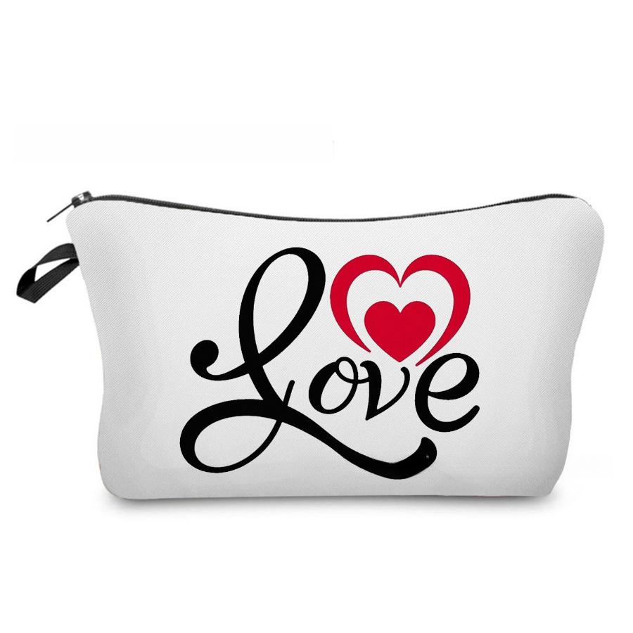 Женская косметичка с принтом Love для туалетных принадлежностей, органайзер для путешествий, 6968