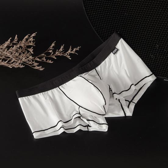 Мужское нижнее белье-боксеры, летние лоскутные цветные U-выпуклые тонкие трусы-боксеры из ледяного шелка, сексуальные полупрозрачные трусики без следов