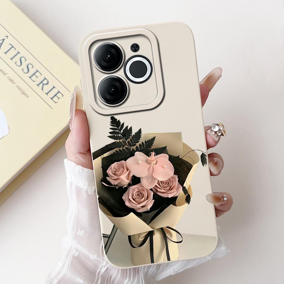 For Itel A80 Beautiful Bow Rose Painting Phone Case For Itel A80 A671L A671LC Shockproof Soft Silicone Cases