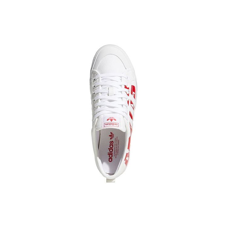 adidas Оригинальные Nizza Trefoil Повседневные Нескользящие Легкие Низкие Кеды для Скейтбординга Женские Кроссовки Белый Красный FX8345