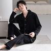 Пижама мужская зимняя коралловый флис утолщенный флис осень и зима островной флис большой размер теплая весна и осень тонкий флис домашняя одежда