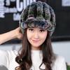 Hot Sale Women Real Rex Rabbit Fur Hat Winter Warm Genuine Rex Rabbit Fur Beanies Caps Knitted Natural Rex Rabbit Fur Cap
