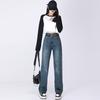 Осень 2022, новые широкие джинсовые брюки, мешковатые повседневные уличные классические прямые винтажные джинсы, трендовые женские джинсы в стиле Харадзюку с высокой талией