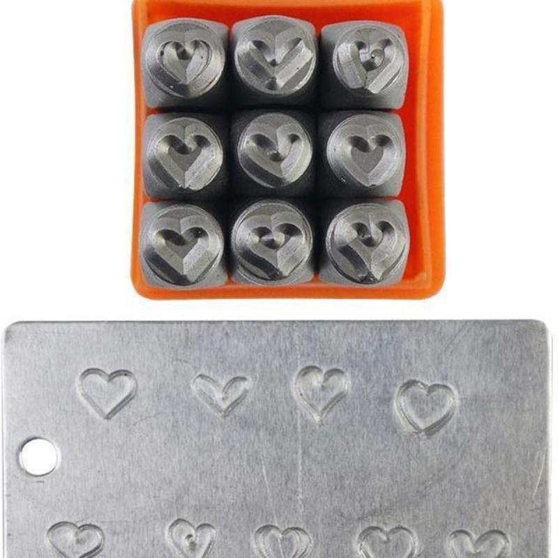 Набор металлических штампов для ювелирных изделий 3/6 мм, штамп-пуансон для кожи в форме сердца, рабочий инструмент для штамповки ювелирных изделий, ремесленный проект