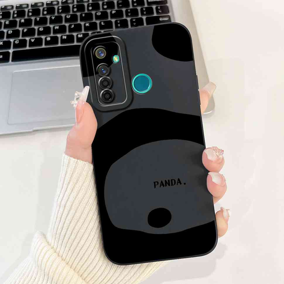 Чехол для Realme 5 Pro Милый Панда Цветок Чехлы Мягкие Силиконовые Чехлы Для Realme 5 Realme5 Pro Ударопрочный Задний Чехол Fundas