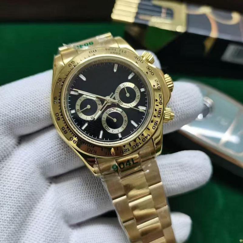 Мужские автоматические часы Laojia Daytona Зеленый Золотой Вселенная Хронограф