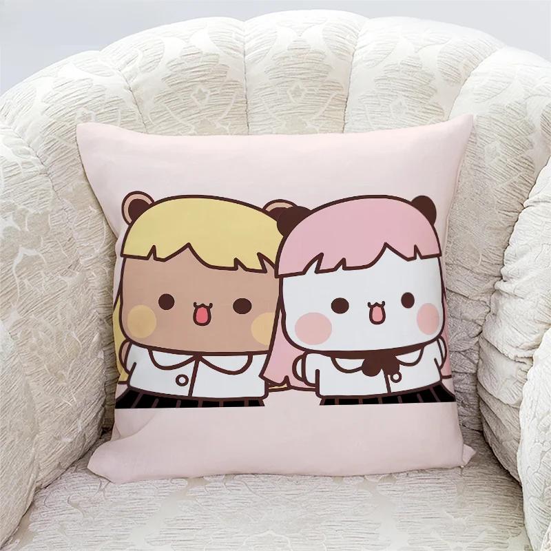 Милые наволочки с принтом панды Бубу и Дуду, домашний декор, кавайная мультяшная анимация, наволочка для диванной подушки, наволочки для спальни