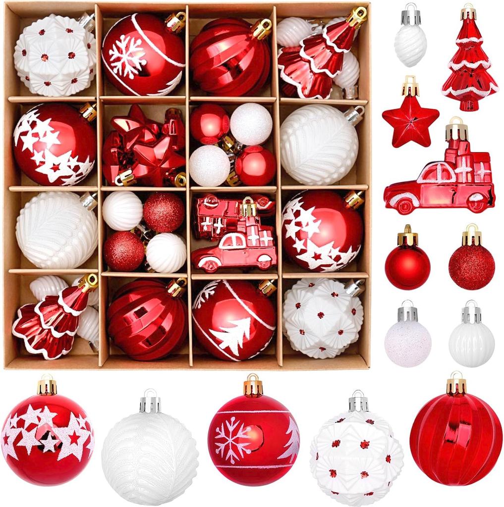 42pcs Christmas Decoration Supplies Painted Christmas Ball Set Christmas Tree Ornaments