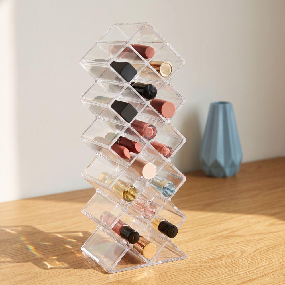16 Slots Lipstick Holder Acrylic Acrylic Lipstick Tower Stackable Lipstick Case Lipstick Storage