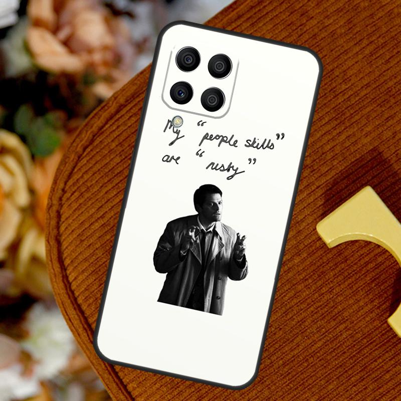 Чехол для Samsung Galaxy M33 M53 M13 M20 M11 M31 M51 M15 M55 M12 M32 M52 M14 M34 M54 M30s с ангелом Кастиэлем из Сверхъестественного