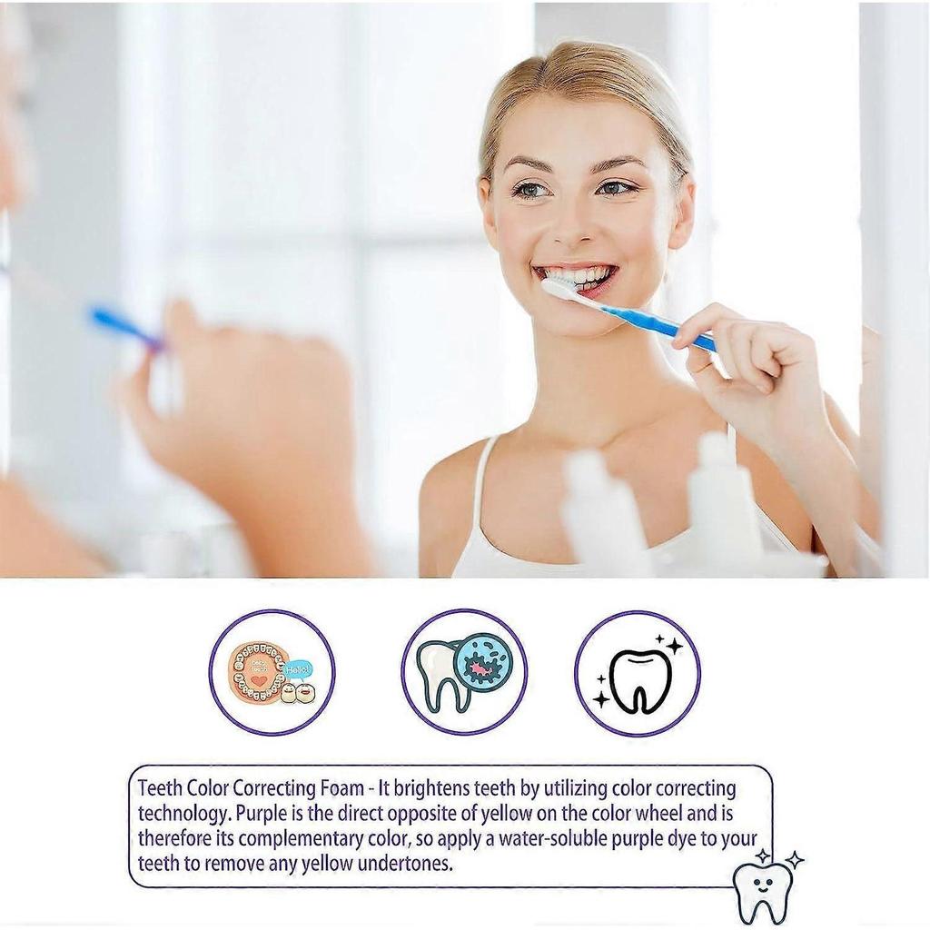 Purple Toothpaste Whitening Toothpaste Teeth Whitening Toothpaste Color Corrector Toothpaste Tooth Whitening Toothpaste Teeth Stain Remover Purple Tee