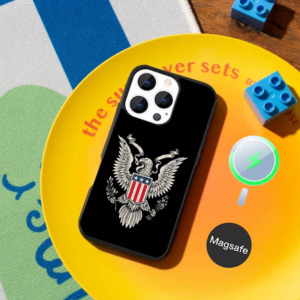 Чехол для телефона с флагом США для iPhone 17,16,15,14,13,12,11,Pro,Max,Plus,Mini,SE4,E, магнитный, Magsafe, беспроводная зарядка