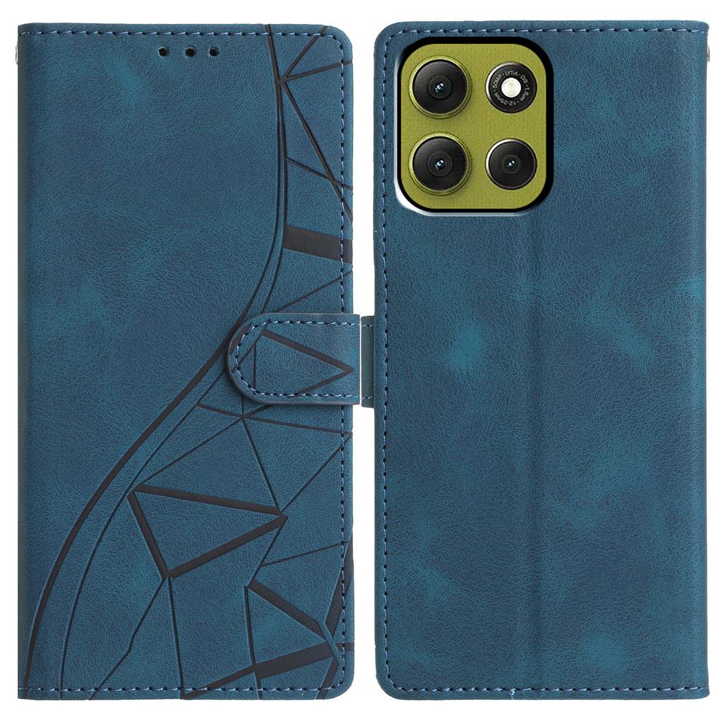 For Motorola Moto G86 5G Case Wallet Stand Imprinted Triangle Pattern Leather Phone Flip Cover