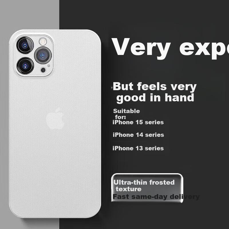 Ultra-Thin Zero-FeelPhone Case for IPhone 12, Full Protection Ultra-Thin Heat Dissipation Frosted Semi-Transparent Shockproof Hard, Luxury Style