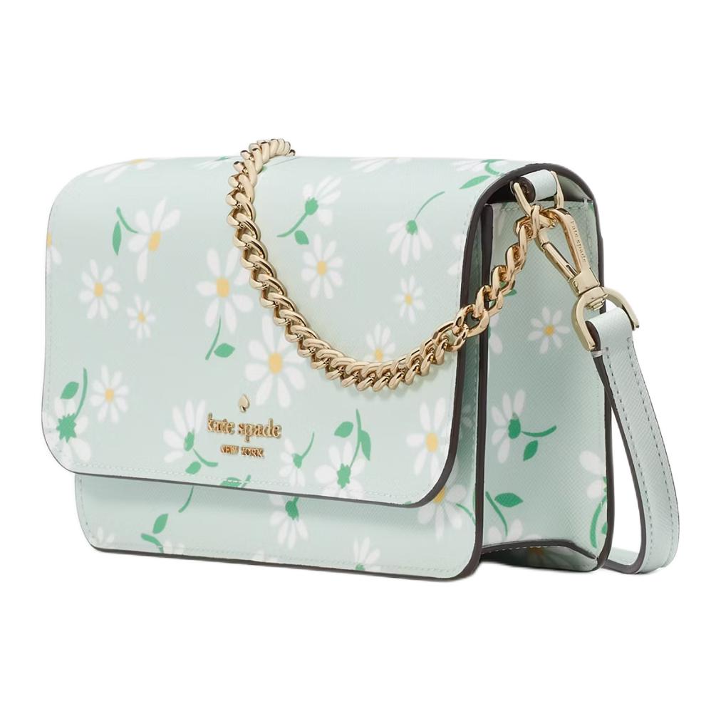 Kate Spade Madison Day Tripper Металлический Логотип Клапан Сумка Через Плечо с Текстурой Крокодила ПВХ Маленькая Женская Сумка Через Плечо Кристально-Синий Многоцветный KG689-960