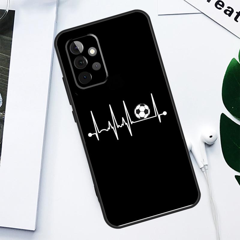 Soccer Heartbeat For Samsung Galaxy A34 A54 A14 A55 A35 A15 A53 A33 A13 A05 A06 A16 A22 A32 A52 Phone Case