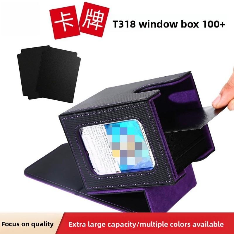 100+ Load Trading Card Deck Box with Window Design PU Leather Magnetic Closure Game Card Storage Box for YuGiOh MTG Sport Cards