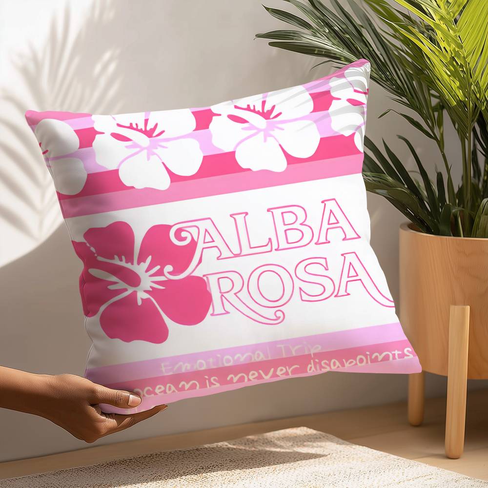 Fashion A-ALBA R-ROSA Pillow Case Plush Fabric Soft  Pillowcase Double Sided Print Cushion Cover Household Gifts