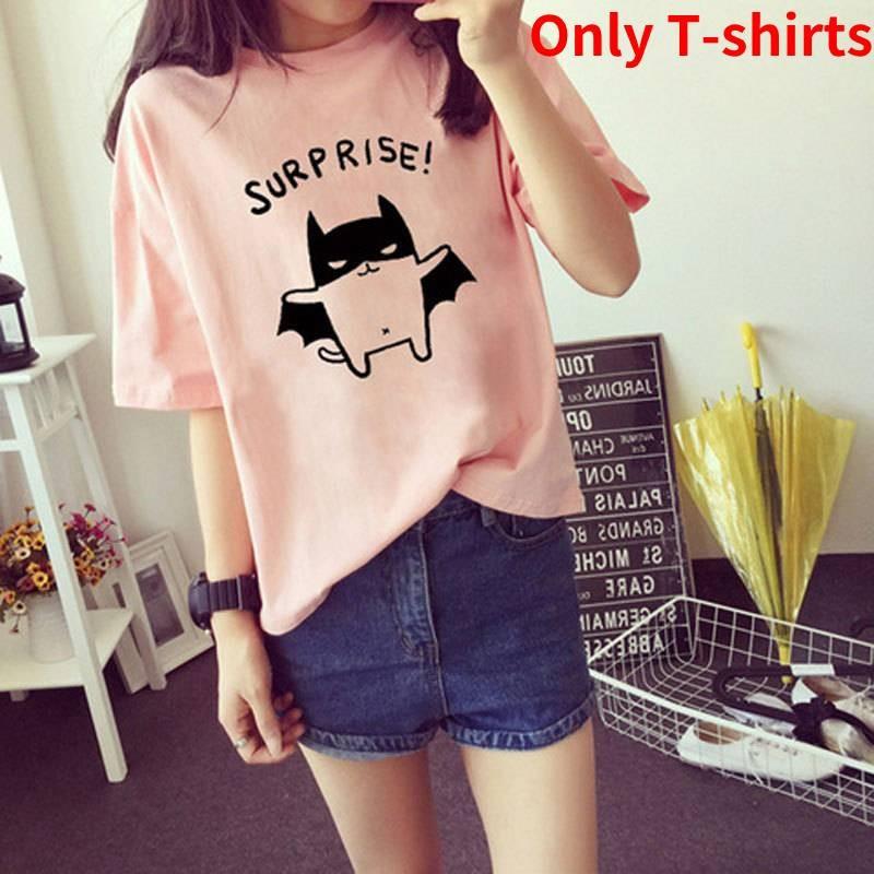 Trendy Summer Korean Style Women Short Sleeve T-shirt In Fashionable Loose Fit With Beautiful Print Designs Available In Multiple Sizes