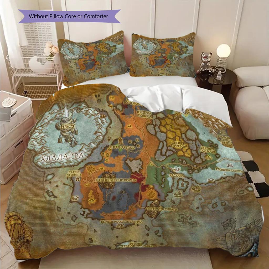 Fantasy Realm Exploration Three-piece set (1 * duvet cover + 2 * pillowcase, without core) 2D Flat Christmas birthday gift Bedding set