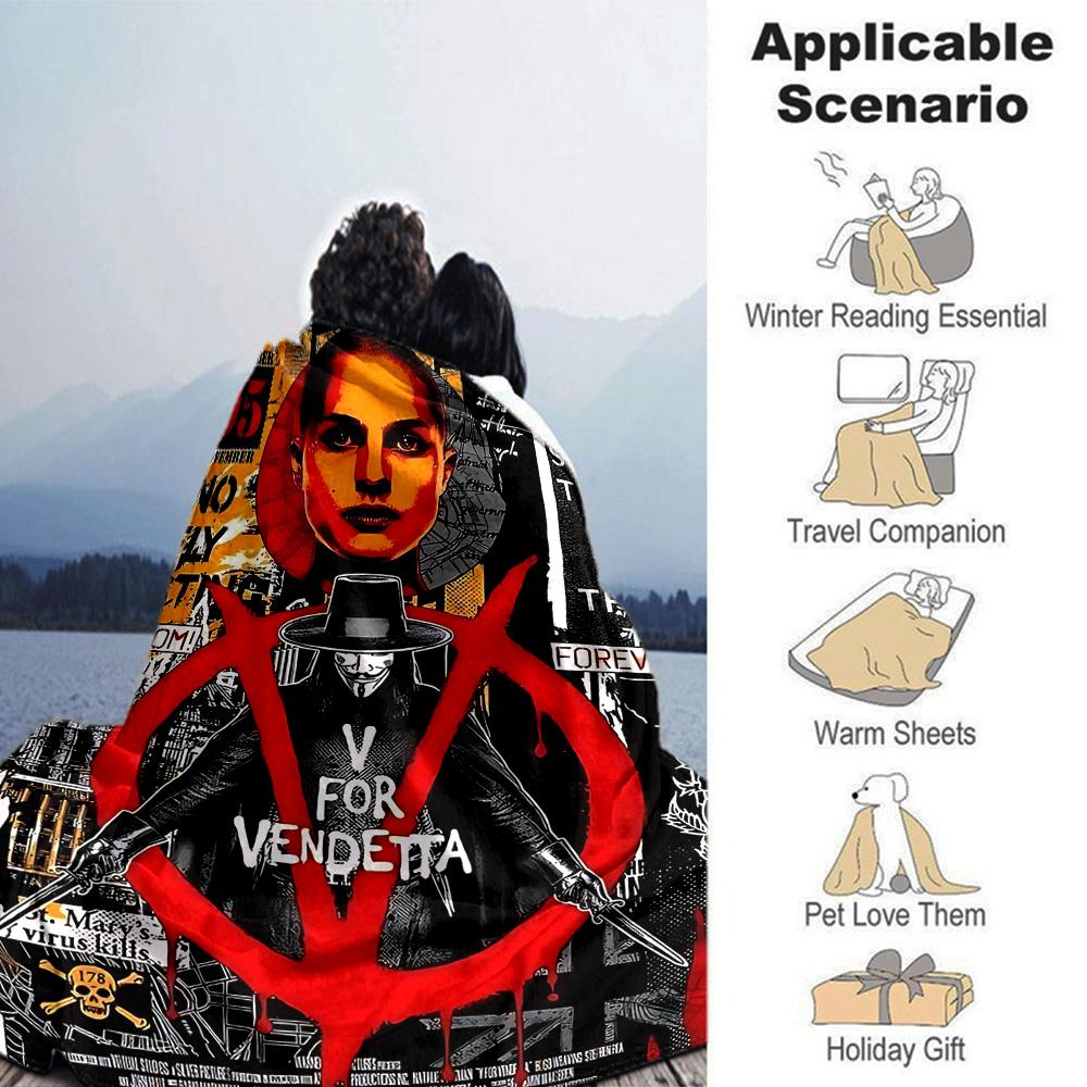 V Vendetta Freedom Flannel Blanket Super Soft Warm Cozy Blanket For Sofa Bed Office Travel Allseason Home Decor Gift