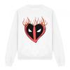 Deadpool Unisex Adult Flaming Heart Sweatshirt