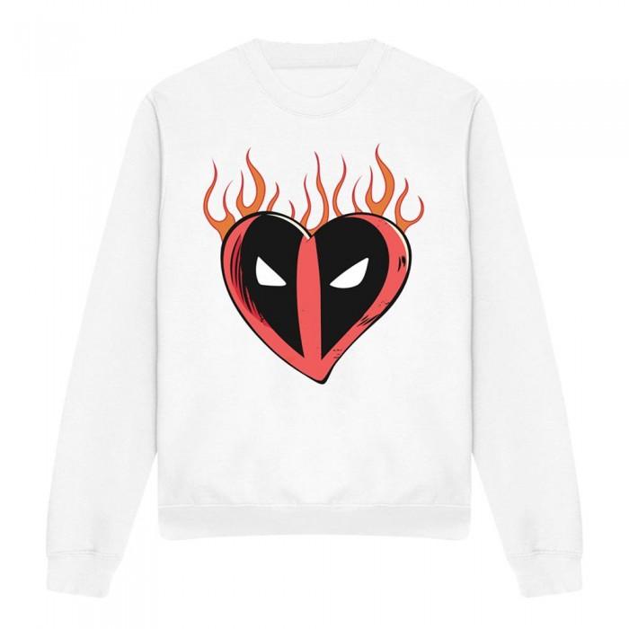 Deadpool Unisex Adult Flaming Heart Sweatshirt
