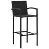 Bar Stool Set 4 Pieces Black Poly Rattan