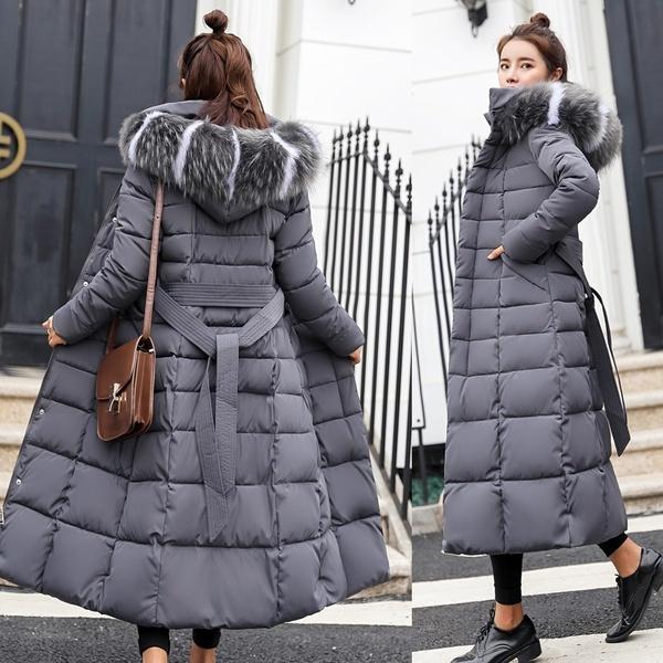 Women's Winter Down Coat Clothes Cotton-Padded Thickening Down Casual Winter Coat Long Jacket Down Parka