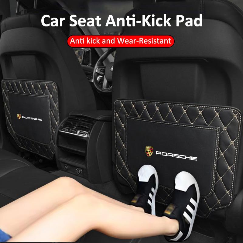 Кожаный Защитный Коврик на Спинку Автомобильного Сиденья от Пинания Аксессуар для Porsche Cayenne Panamera Macan 911 718 Taycan Boxster Cayman 918